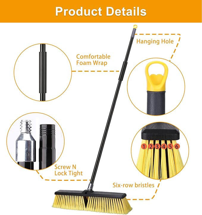 18 Inches Push Broom Outdoor- Heavy Duty Broom - Image 4