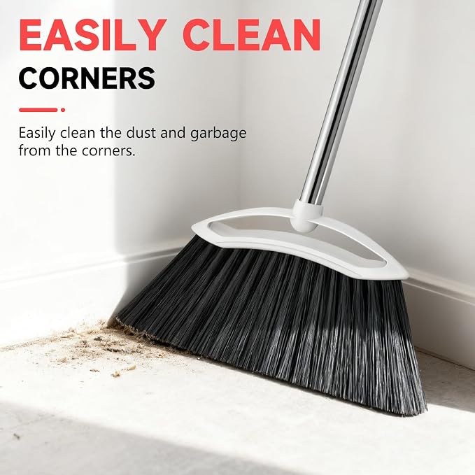 Heavy Duty Broom, 54-inch Adjustable Long Handle Angle Brooms Large Brooms - Image 4