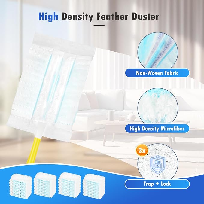 50 Count 180° Multi-Surface Feather Duster Refills Compatible - Image 3