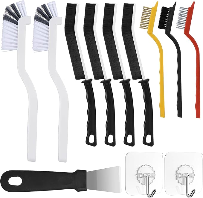 12Pcs Crevice Cleaning Brush Set, Hard Bristle Cleaning Supplies by Unknown