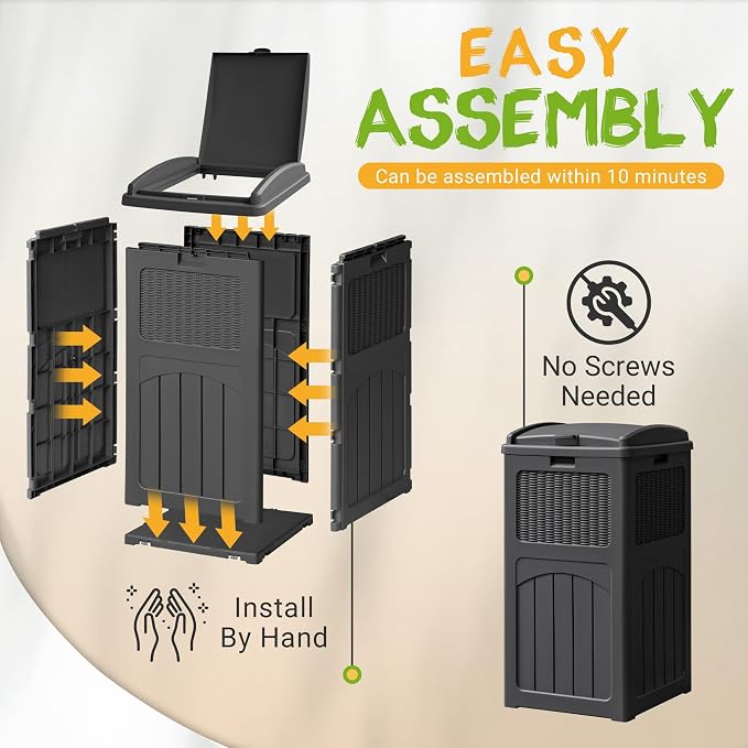 YESHOMY 2 Pack Outdoor Trash Can - Image 4