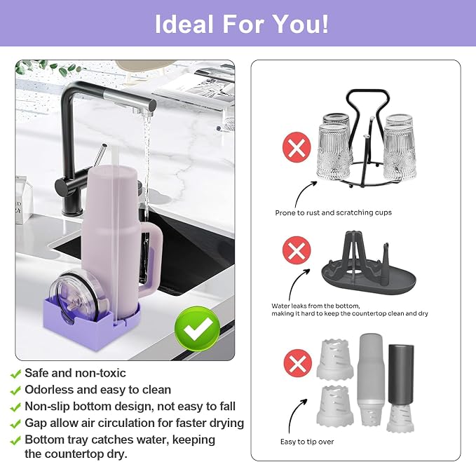 Water Bottle Drying Rack, Silicone Tumbler Drying Rack, Baby Bottle Dryer Holder - Image 4