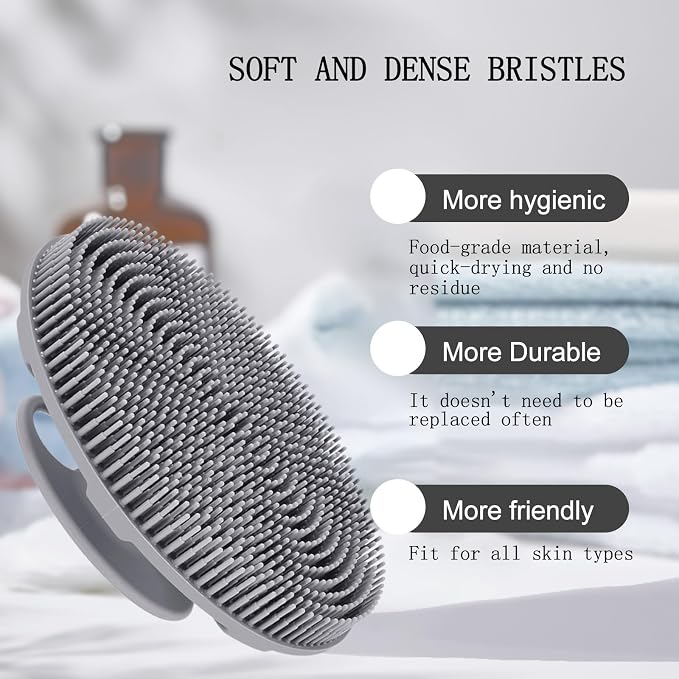 INNERNEED Food-Grade Soft Silicone Body Scrubber Shower Brush Handheld - Image 4