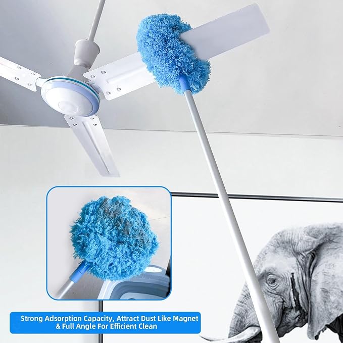 Ceiling Fan Duster Retractable Ceiling Cleaner Reusable Microfiber Ceiling Fan - Image 3