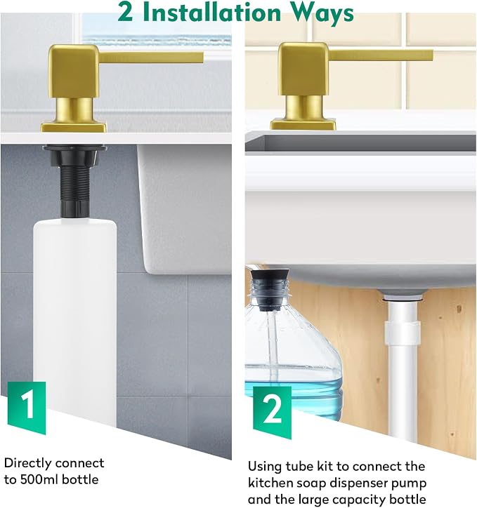 CREA Brushed Gold Soap Dispenser - Image 4