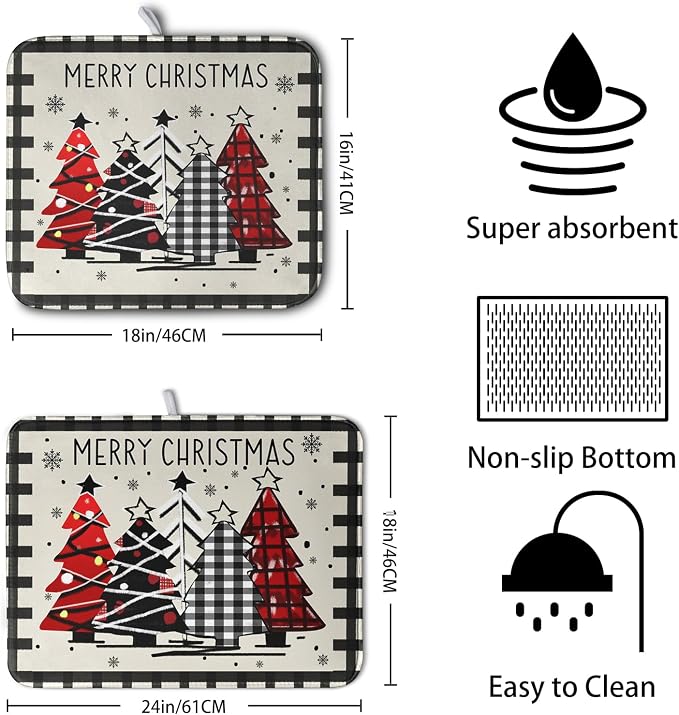 Merry Christmas Dish Drying Mats - Image 2