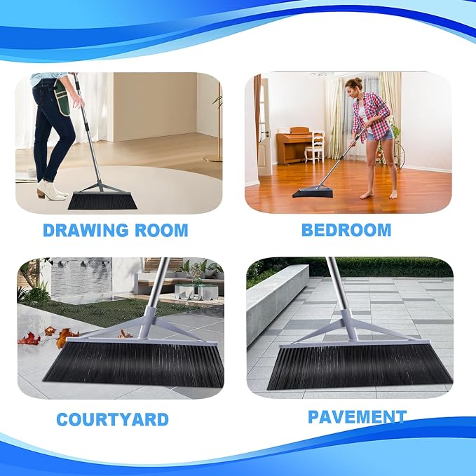17.7inch Wide Large Broom for Sweeping Indoor or Outdoor, Whole Length 57inch - Image 5