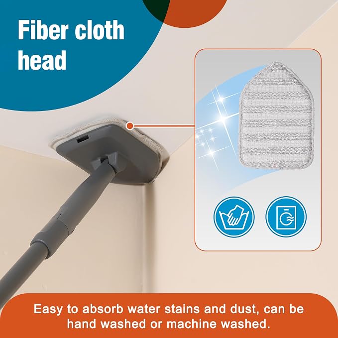 Tub Tile Scrubber Brush with 3 Different Function Cleaning Pads and 56" - Image 3