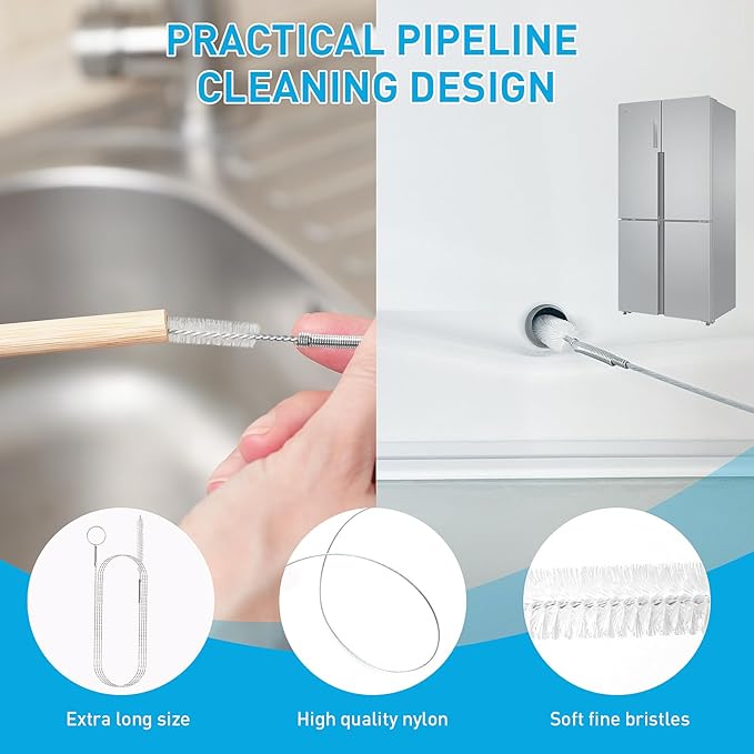 Drain Snake 12 Set: 25inch Snake Drain Hair Removal Tool, 59inch Cleaning Brush - Image 5