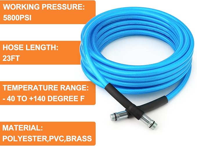 GASHER 23feet Home Dryer Vent Duct Cleaning Kit, 2 Jetter Nozzle, 1/4" NPT Ball - Image 3