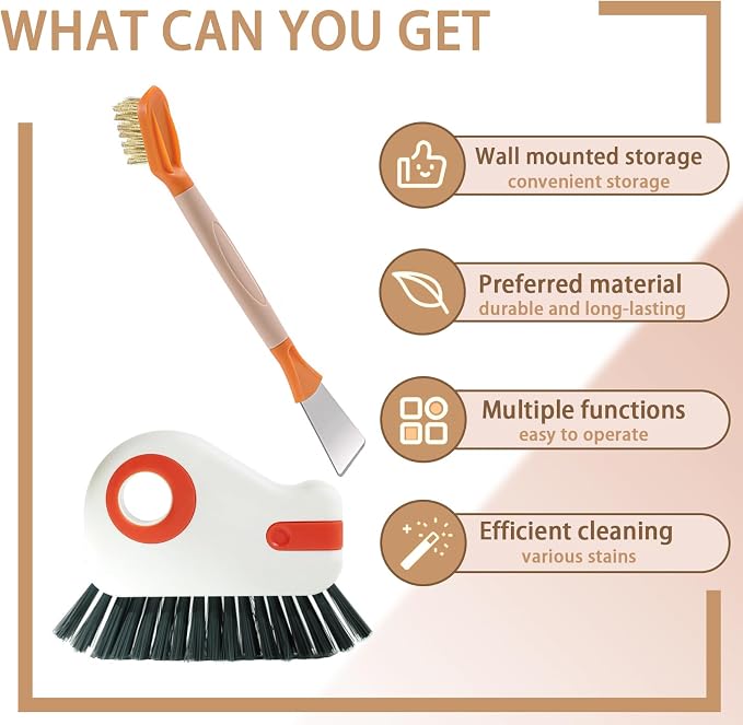 Groove Cleaning Brushes 2 in 1 Window Track Cleaner Cleaning Tools, Sliding - Image 2