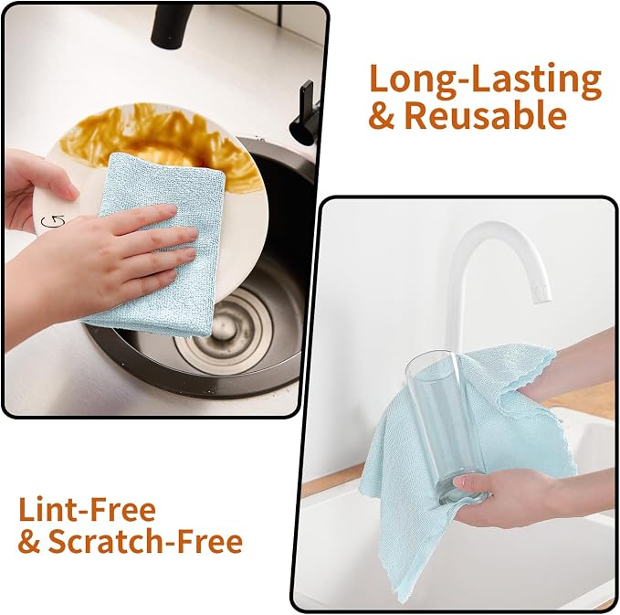 80 Pack Microfiber Cleaning Cloth Roll, Lint Free Rags & Tear Away Reusable - Image 5