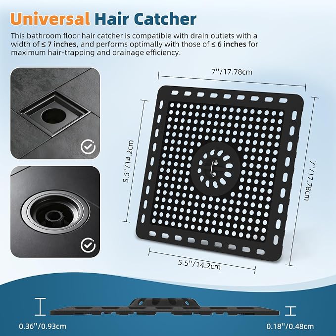 Hibbent Upgraded Shower Drain Hair Catcher, Shower Drain Cover - Image 7