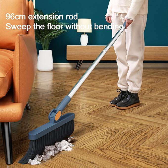 Broom and Dustpan Set, Long Adjustable Handle Indoor Sweeping Brooms, 180° - Image 5