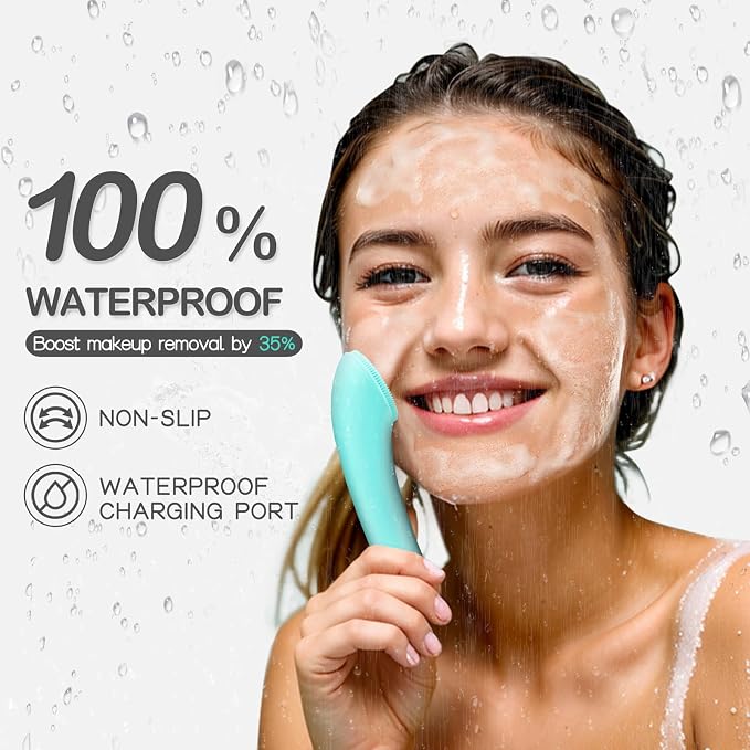 PRITECH Silicone Face Scrubber, Rechargeable Facial Cleansing Brush - Image 6