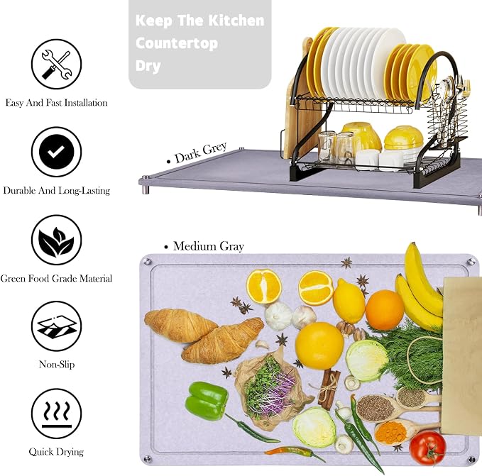 Large Diatomaceous Earth Stone Dish Drying Mats - Image 5
