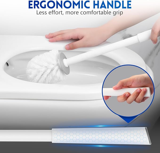 Toilet Brush and Holder Set, 2 Pack Toilet Scrubber, Compact Size - Image 5