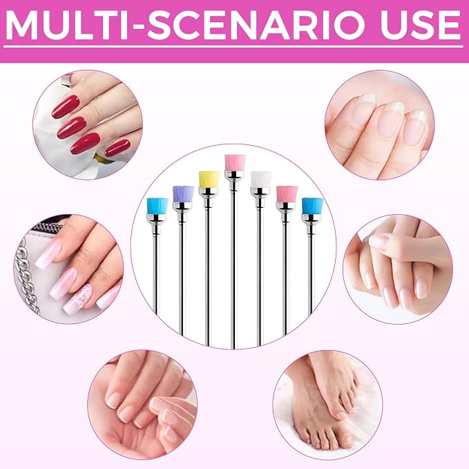 7PCS Nail Drill Bit Cleaning Brushes Set, Nail Dust Brush - Image 3