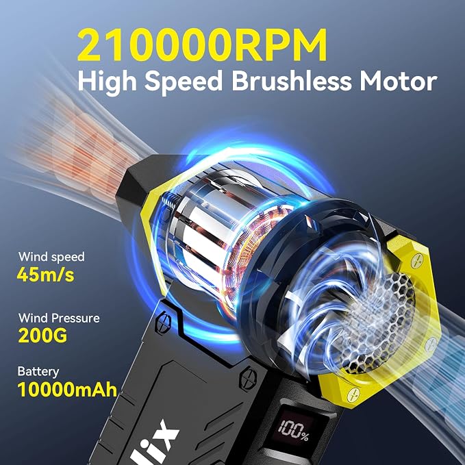 Compressed Air Duster, 210000RPM 8-Gear Adjustable Electric Air Duster - Image 2