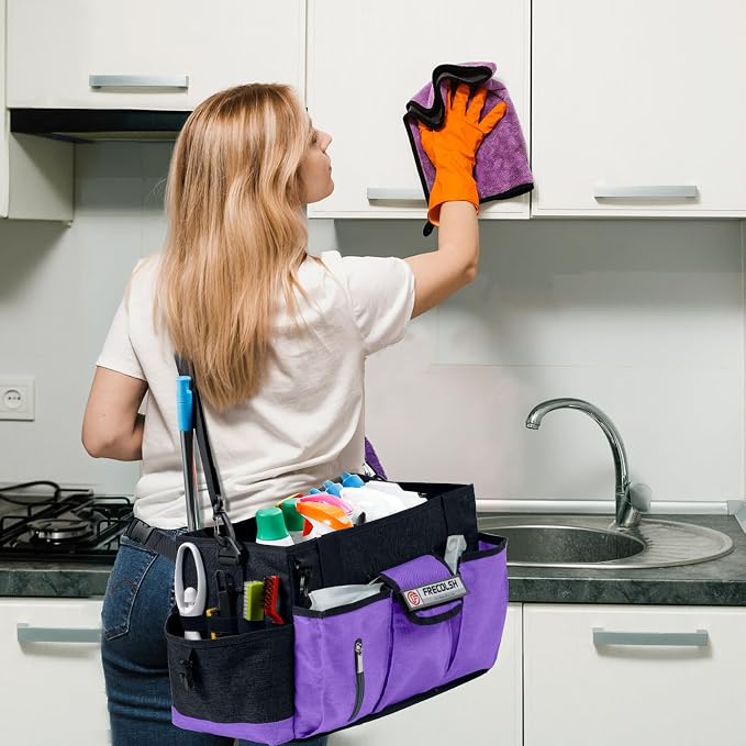 Large Cleaning Caddy for Cleaning Suppliers Organizer, Wearable Cleaing Bag - Image 2