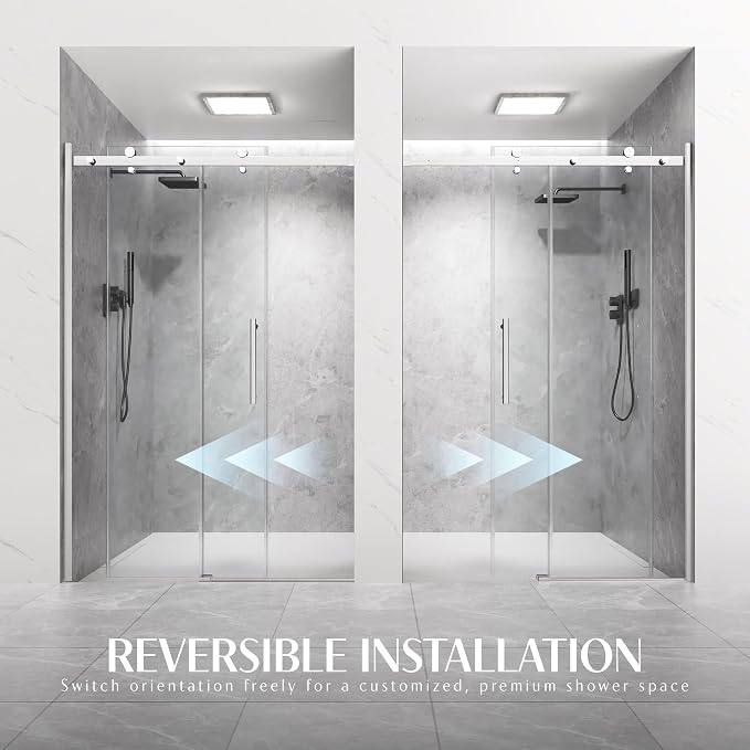 Shower Door Frameless 44-48'' W x 72'' H, Sliding Glass Door, 5/16 inch - Image 7