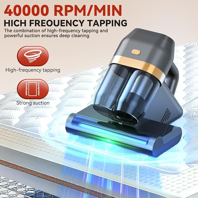 Mattress Vacuum Cleaner with 149°F Heat, 16KPa Powerful Suction, 253.7nm U V-C - Image 4
