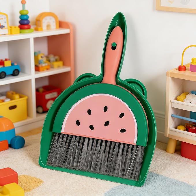 1Pcs Small Broom and Dustpan Set Cute Little Yellow Green Hand Mini Broom and - Image 7