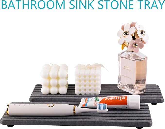 2 PCS Water Absorbent diatomite Coasters, 12.2" x 4" Water Absorbing Stone Tray - Image 7