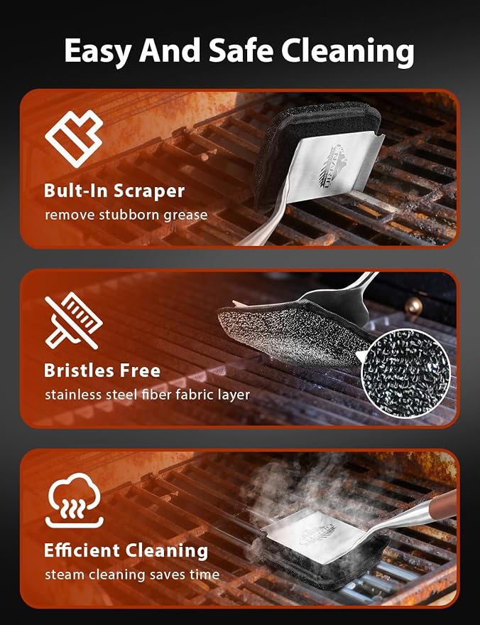 Grill Brush Bristle Free for Outdoor Grill, Grill Brush Bristle Free - Image 4