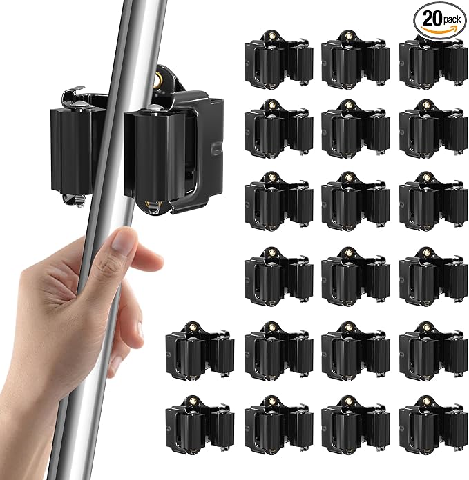 Mop and Broom Holder Big Size Hanging 1KG Extra, 20 Pack, Wall Mount by LAOFEEI
