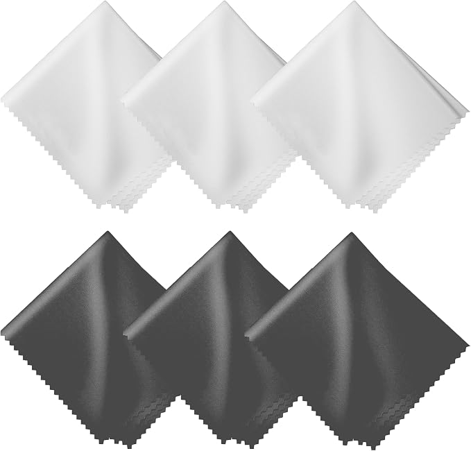 Microfiber Cleaning Cloths 6 Pack – 6x7 Inch Lint‑Free Lens & Screen Cleaner – by OneTapOnly