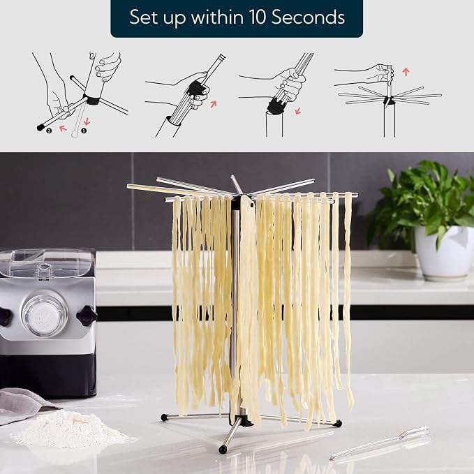 KITCHENDAO Collapsible Pasta Drying Rack, Foldable - Image 2