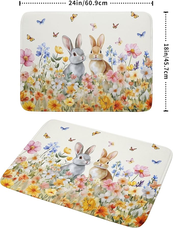 Spring Easter Rabbit Dish Drying Mat - Image 2