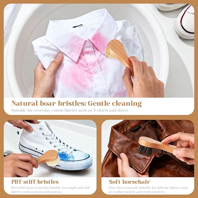 3 Pcs Wooden Laundry Stain Brush Stain Remover Dauber Brushes - Image 6