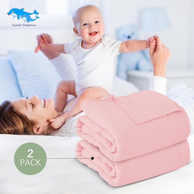 SWEET DOLPHIN Muslin Baby Bath Towels Blanket - Image 3