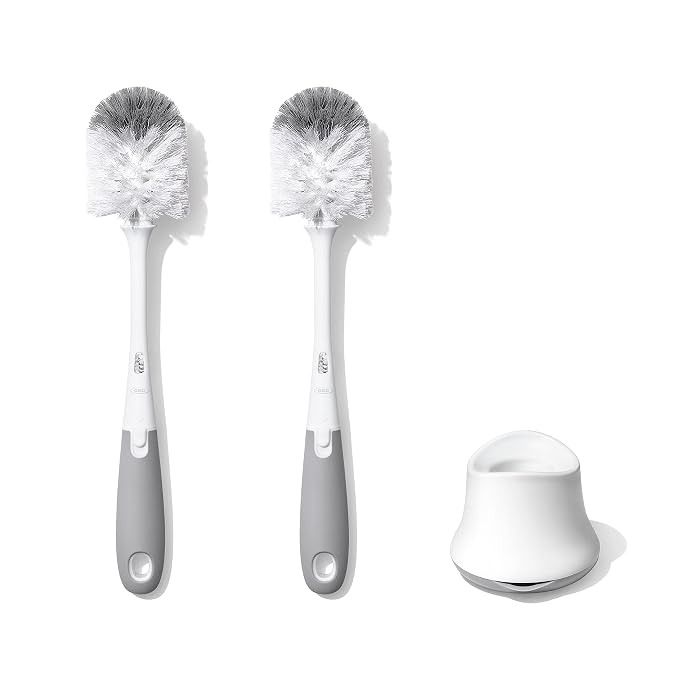 OXO Tot Bottle Brush with Nipple Cleaner and Stand – Gray by OXO