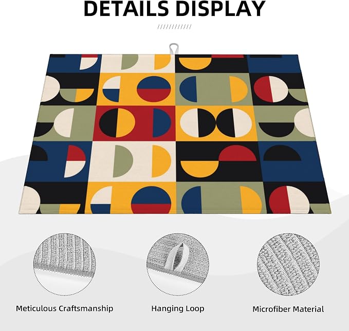Retro Mid Century Modern Kitchen Drying Mat Microfiber Dish Drainer Mat - Image 3