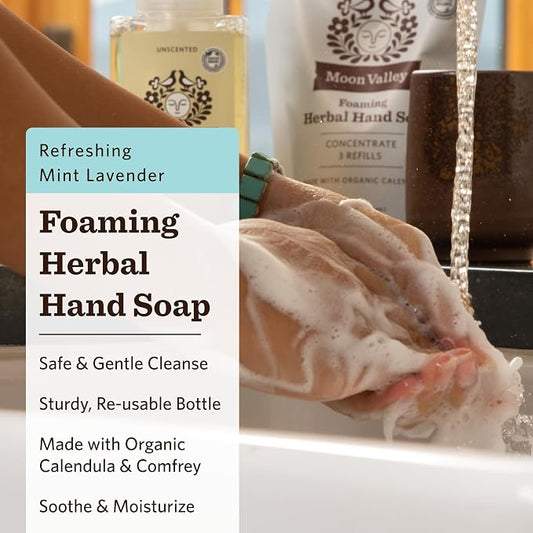 Moon Valley Herbal Foaming Hand Soap, Mint Lavender Two Pack, Recyclable Bottle - Image 2