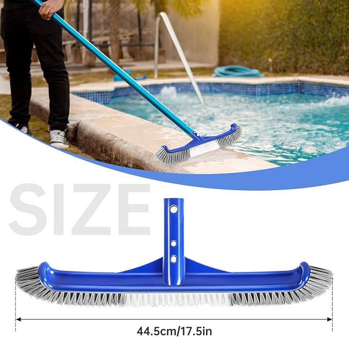 Pool Brush Head & Fine Mesh Pool Skimmer Kit，17" Pool Brushes - Image 3