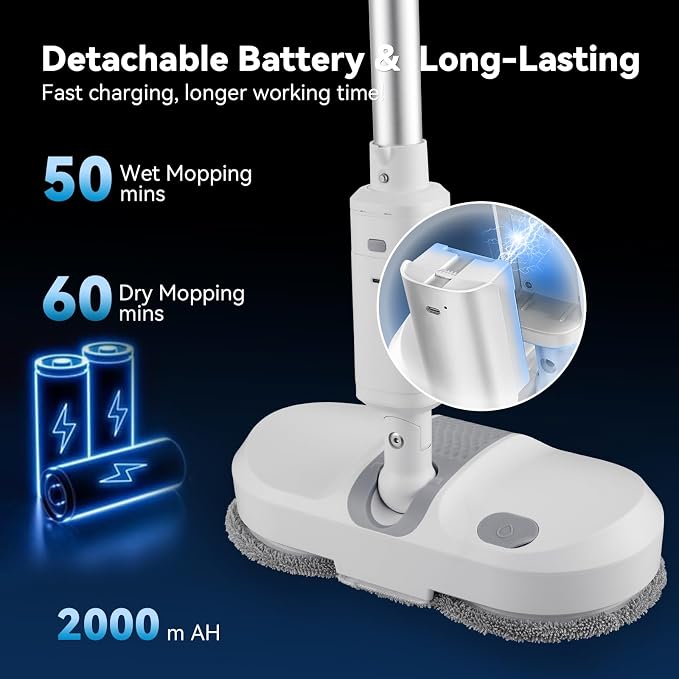 Cordless Electric Mop, Dual Motor Powerful Spin, Cordless Mop - Image 3