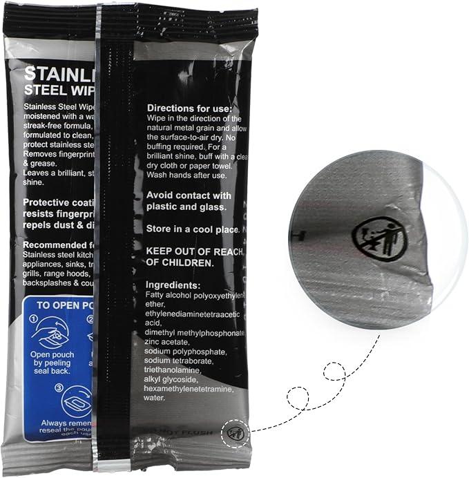 6 Pack 60 Count Stainless Steel Cleaner Wipes Stainless Steel Polish Wipes - Image 7