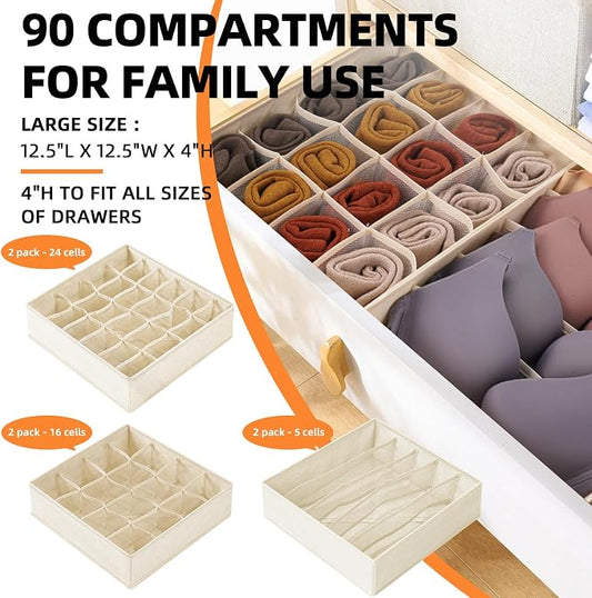Criusia 6 Pcs Drawer Organizer Clothes - Image 2