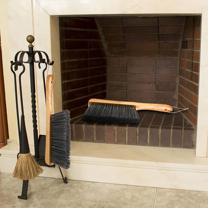 Patelai 2 Pieces Wooden Bench Brushes Fireplace Brush Natural Fiber Bench Soft - Image 5