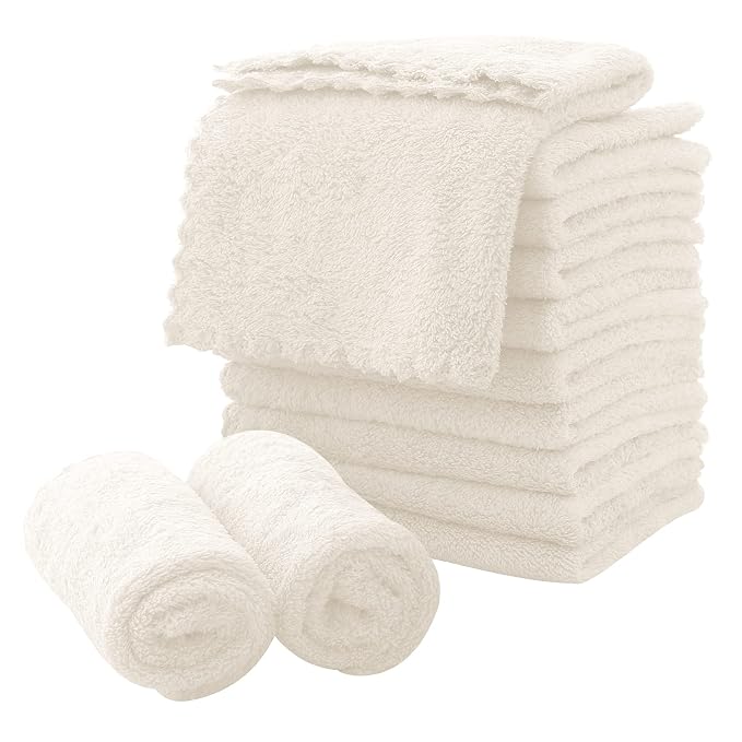 MOONQUEEN Microfiber Facial Cloths Fast Drying Washcloth 12 Pack by MOONQUEEN