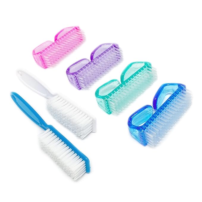 6 Pack Handle Grip Nail Cleaning Brush, Fingernail Brush Cleaner Scrub Brush Kit by Qeedy