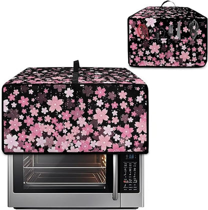Waterproof Toaster Oven Cover Cherry Blossom Print Dust-Proof Microwave Oven Grill Cover Protector with Top Handle Easy to Clean Decor Accessories for Kitchen, S