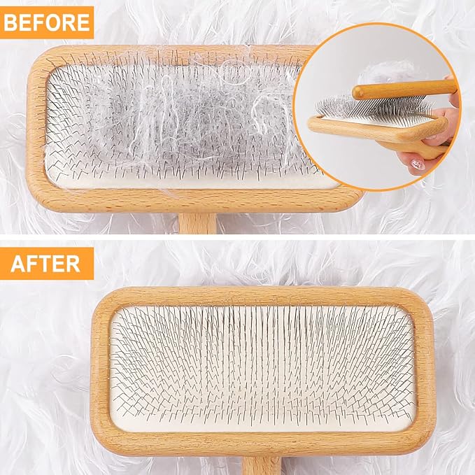 Carpet Rake Sheepskin Wool Brush and Sheepskin Brush Cleaner Comb, More Suitable - Image 4