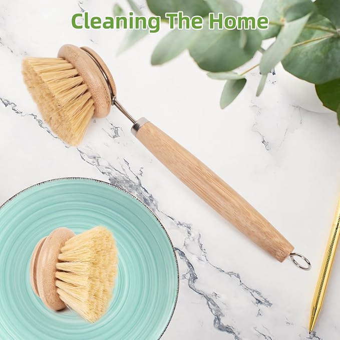 Bamboo Scrub Brush with Handle - Image 8