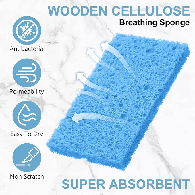 Zhengmy 100 Pieces Sponges Kitchen Compressed Sponges Bulk Natural Dish Sponge - Image 4