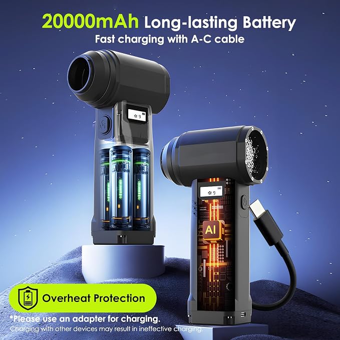 Electric Compressed Air Duster, 000RPM Cordless Air Blower - Image 6
